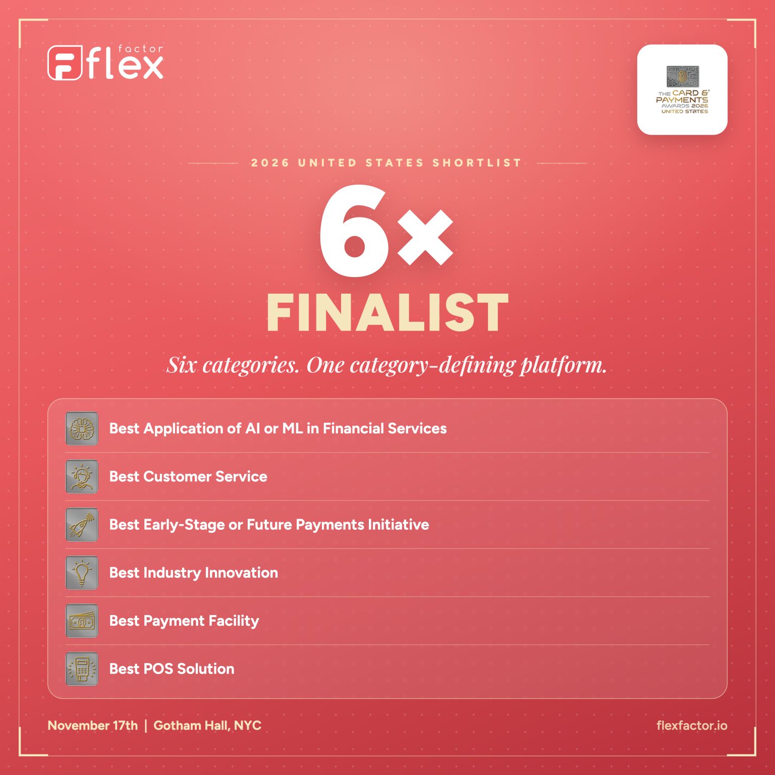 flexfactor shortlist of award nominations